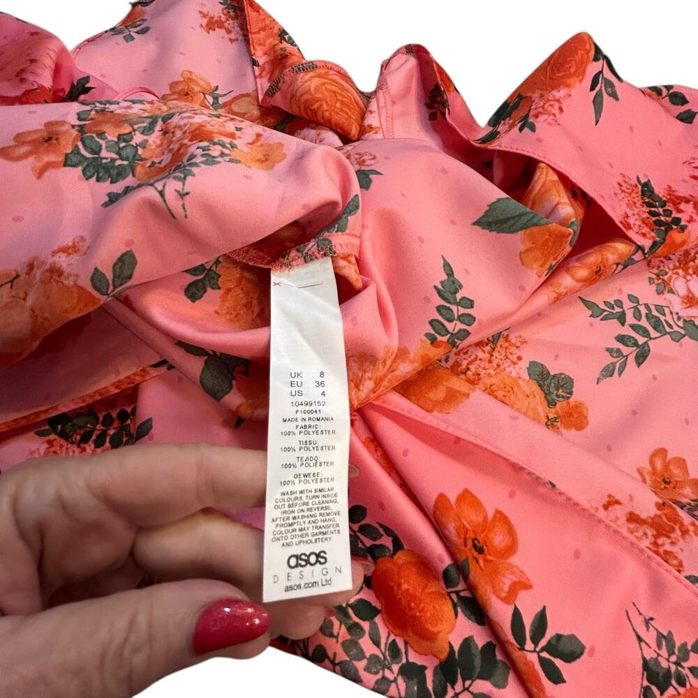 ASOS Design Pink Floral Maxi - Size 4 - Picture 9 of 15